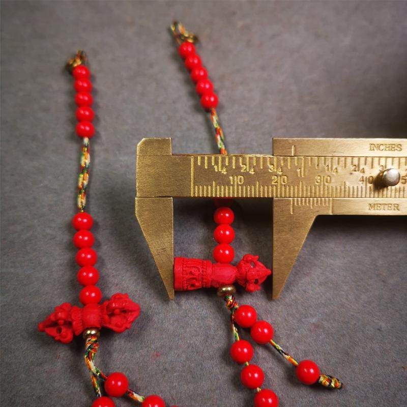 5mm Red Cinnabar Prayer Bead Counters - Tibetan Buddhist art, view 7