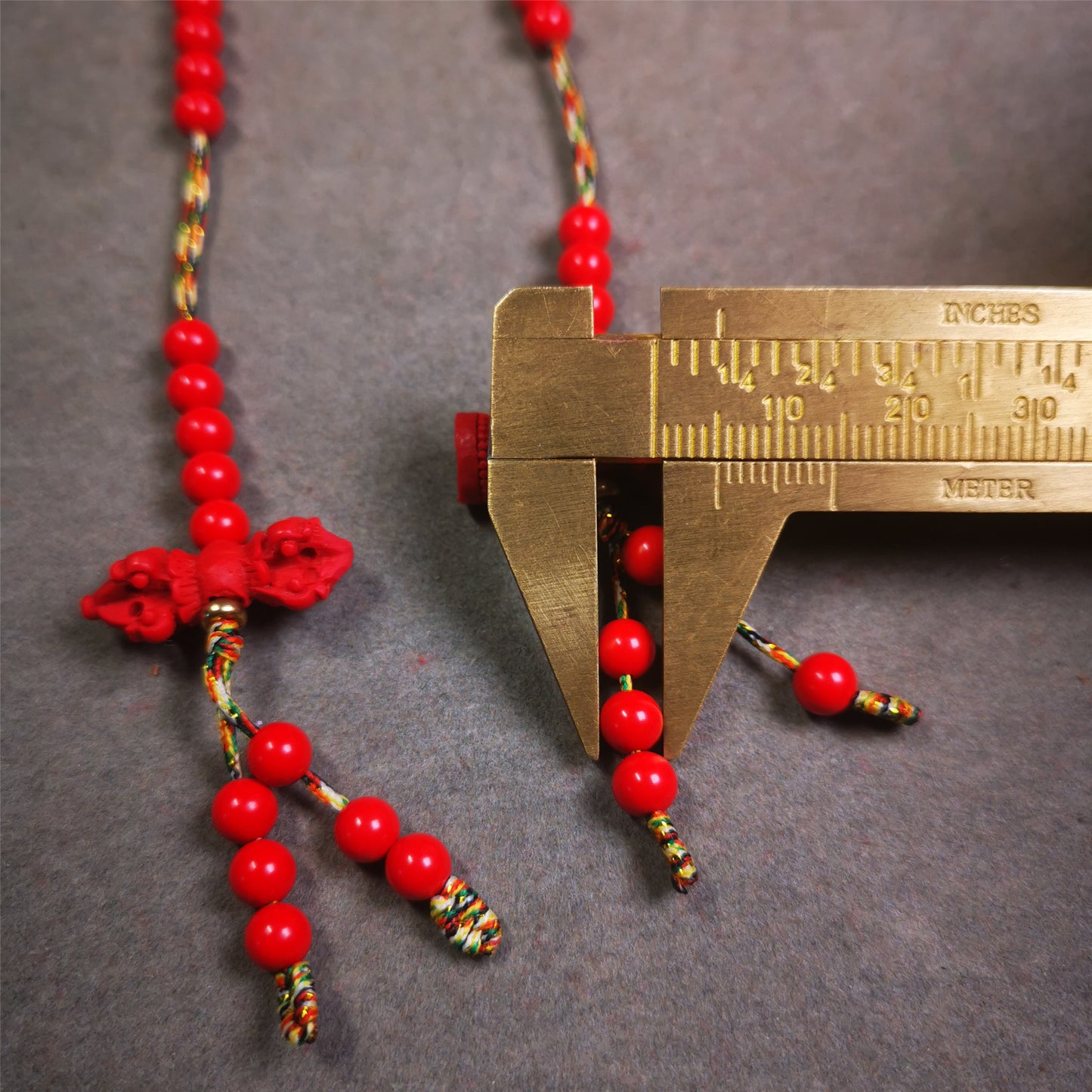 5mm Red Cinnabar Prayer Bead Counters