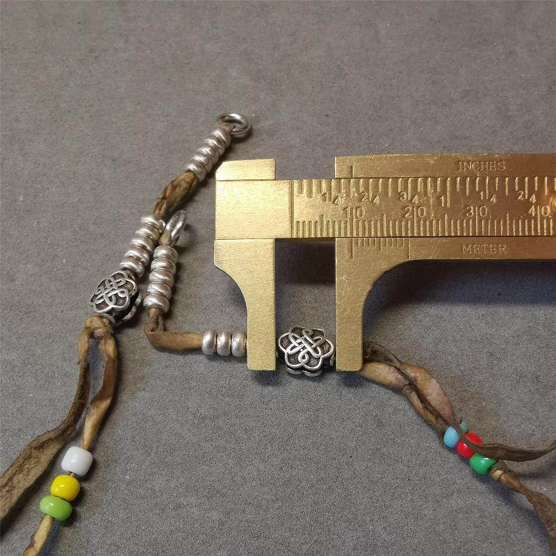 5mm Sterling Silver Prayer Bead Counters with Lucky Knot Pendant - Tibetan Buddhist art, view 13