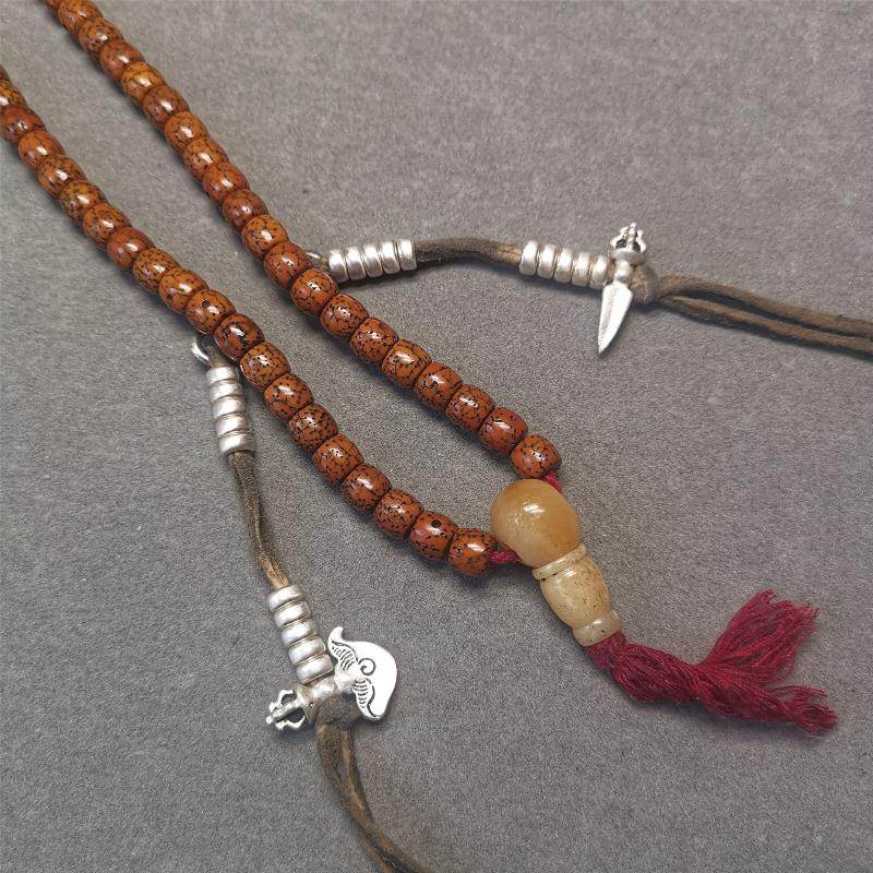 5mm Sterling Silver Prayer Bead Counters - Tibetan Buddhist art, detailed view