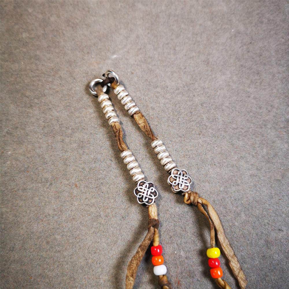 5mm Sterling Silver Prayer Bead Counters with Lucky Knot Pendant - Tibetan Buddhist art, view 8