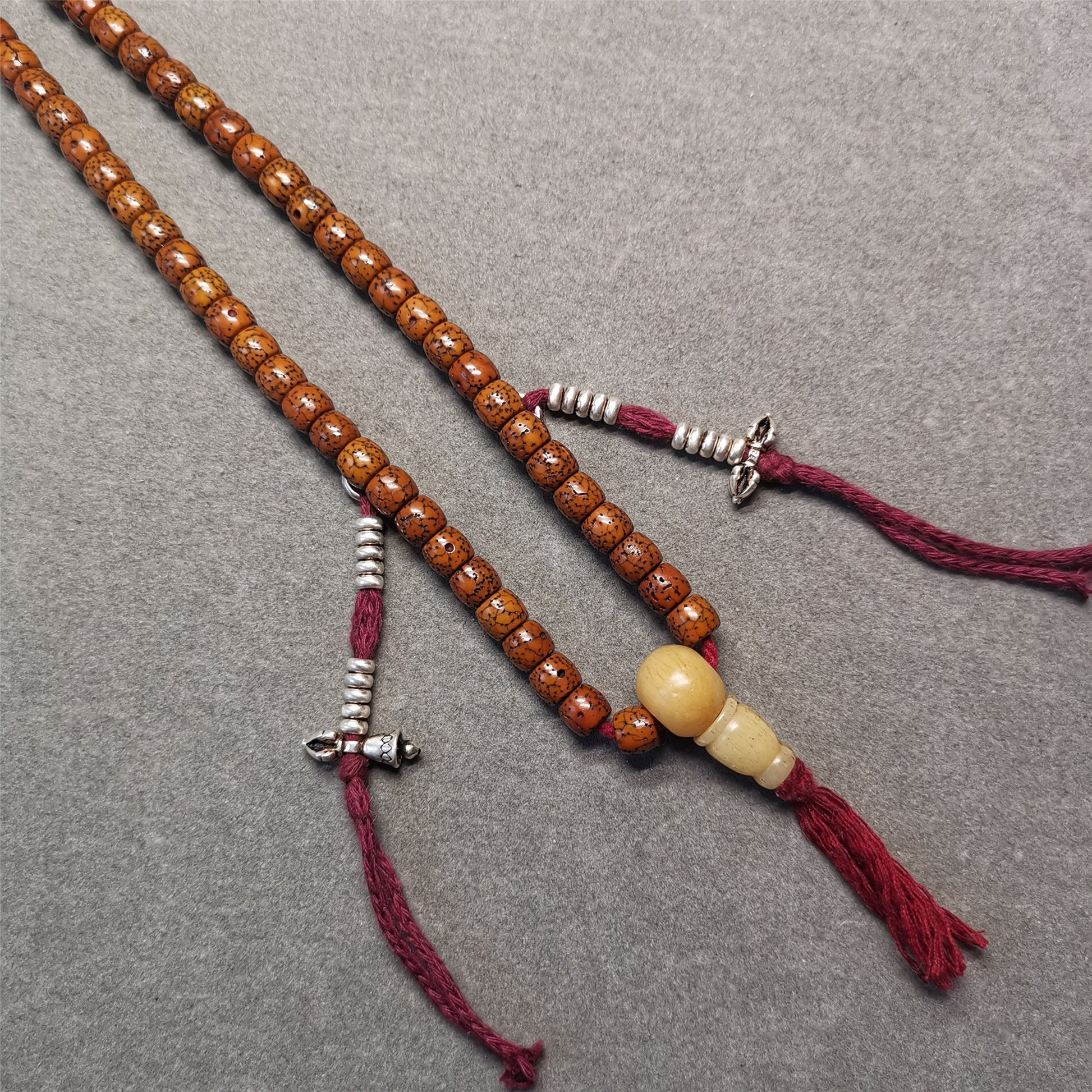 Carnelian Mala Beads - Tibetan Buddhist Prayer Beads
