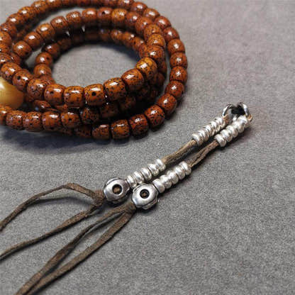 5mm Sterling Silver Prayer Bead Counters with Mantra Dot Pendant - Tibetan Buddhist art, view 5