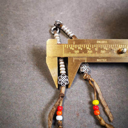 5mm Sterling Silver Prayer Bead Counters with Lucky Knot Pendant - Tibetan Buddhist art, view 16
