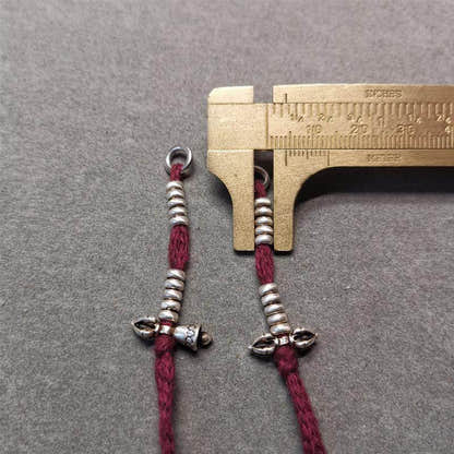 4mm Silver Prayer Bead Counters with Dorje and Bell Pendant - Tibetan Buddhist art, view 9