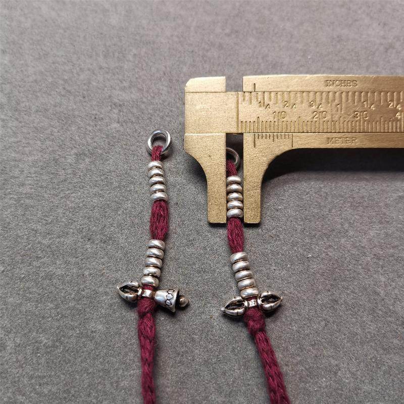 4mm Silver Prayer Bead Counters with Dorje and Bell Pendant - Tibetan Buddhist art, view 9