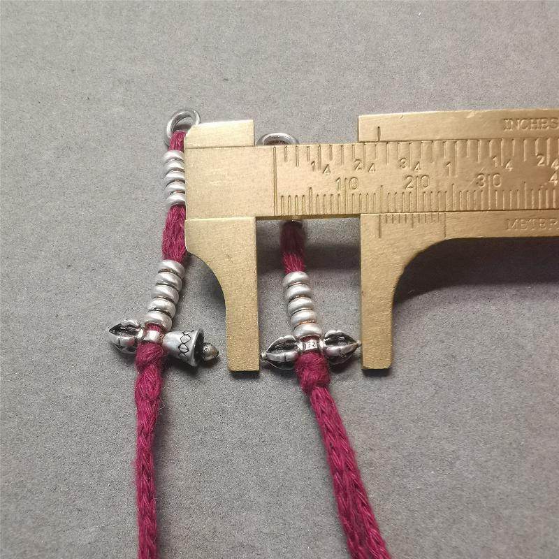 4mm Silver Prayer Bead Counters with Dorje and Bell Pendant - Tibetan Buddhist art, view 10