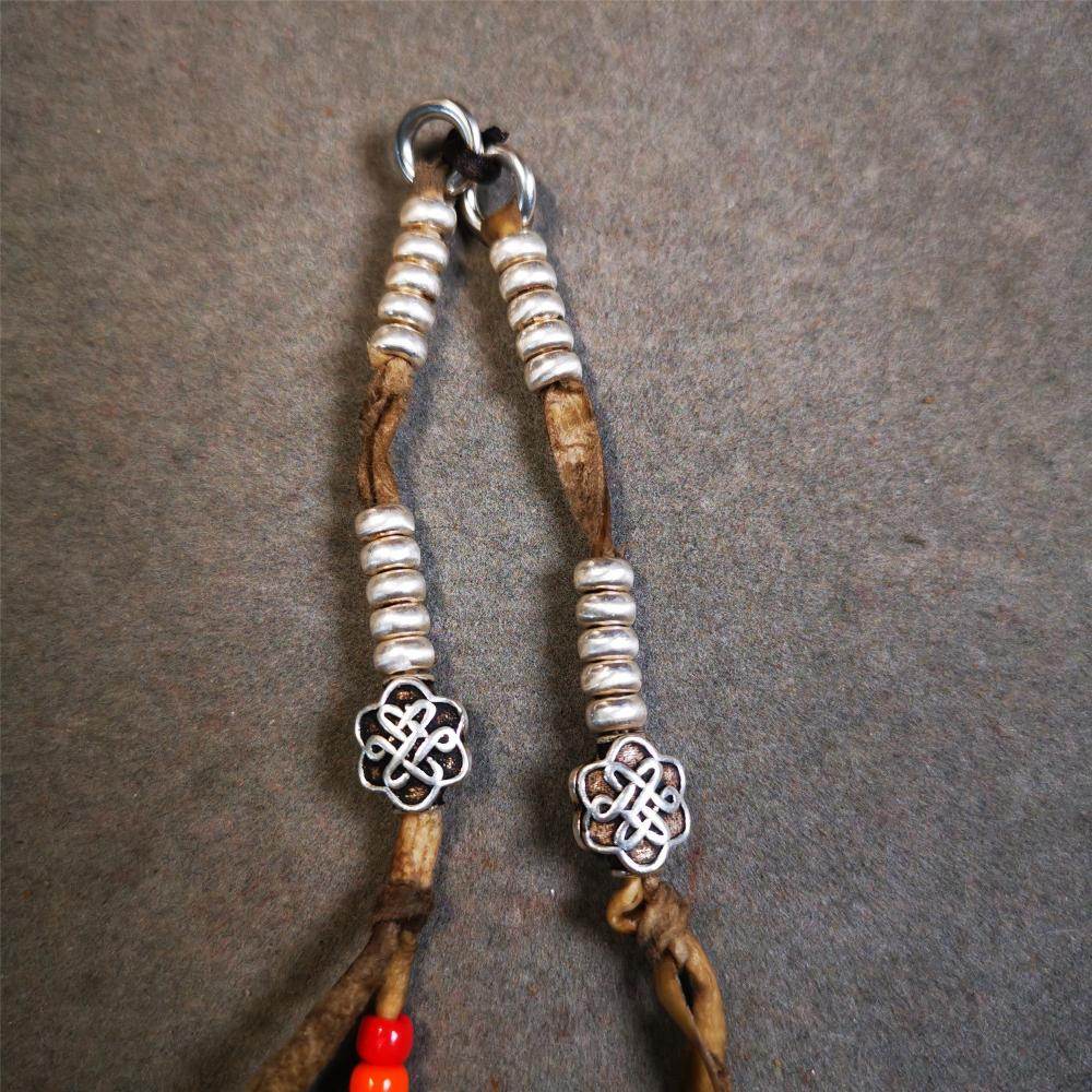 5mm Sterling Silver Prayer Bead Counters with Lucky Knot Pendant - Tibetan Buddhist art, view 10