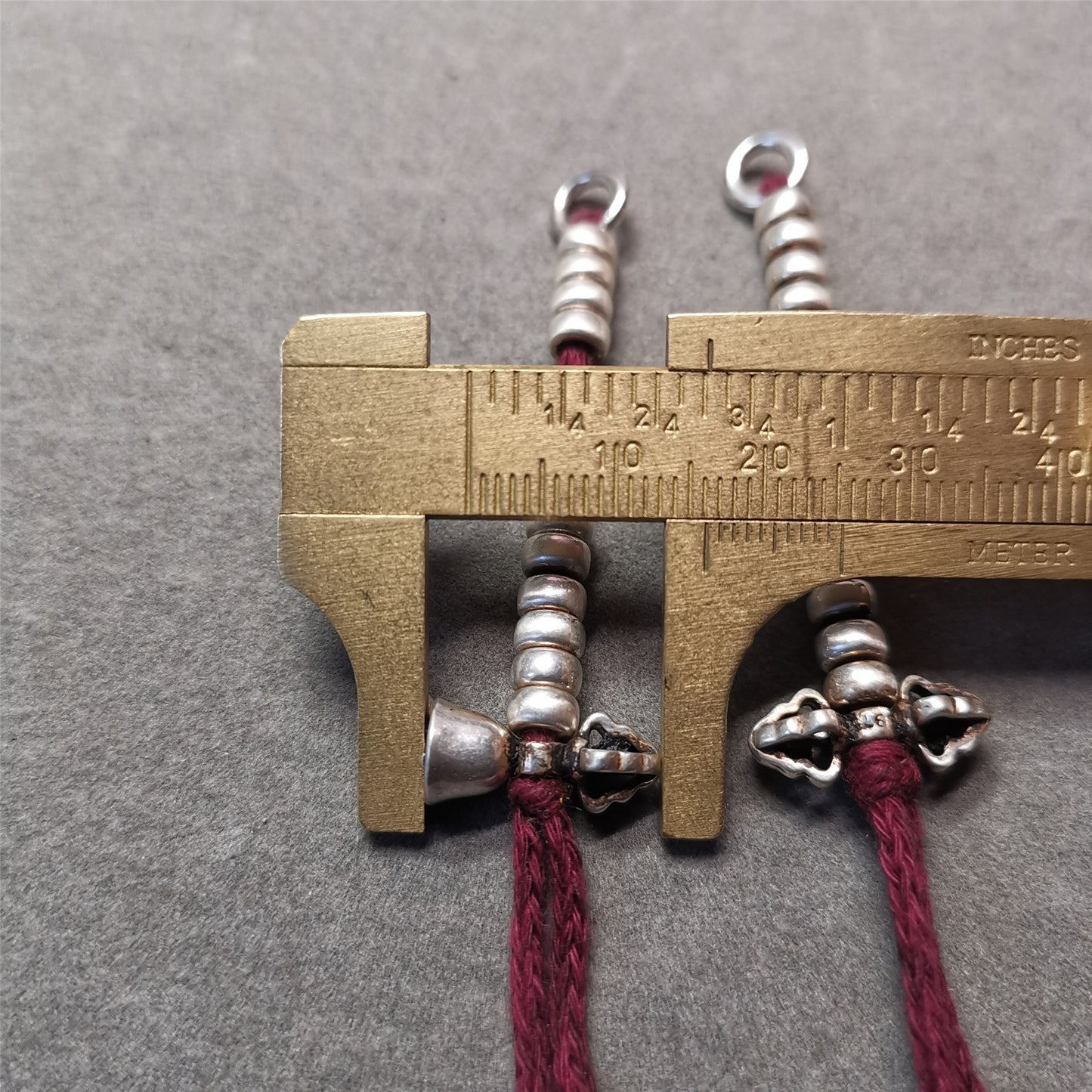 5mm Silver Prayer Bead Counters with Dorje and Bell Pendant