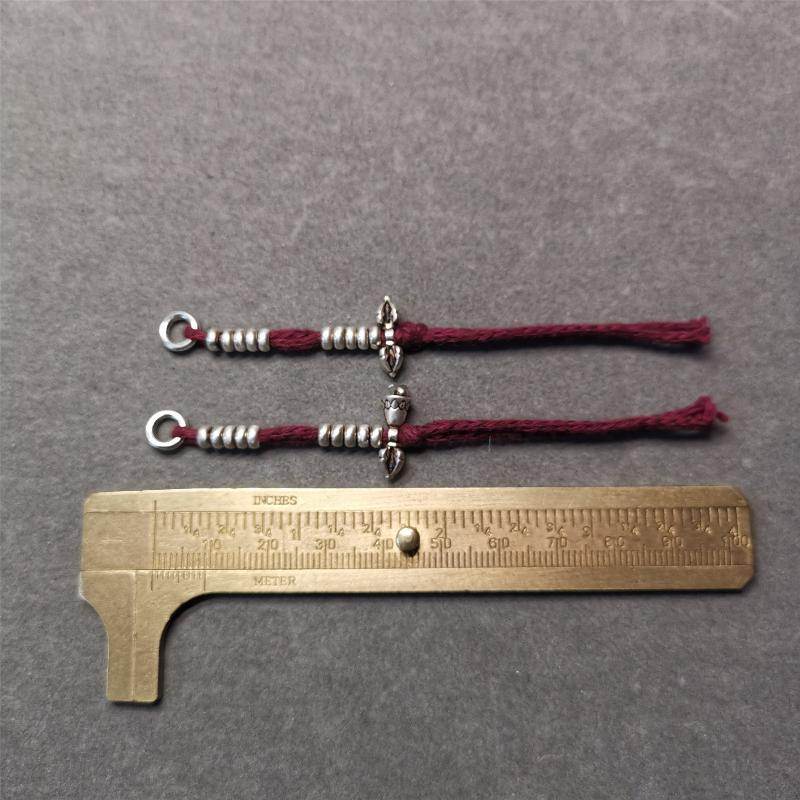 4mm Silver Prayer Bead Counters with Dorje and Bell Pendant - Tibetan Buddhist art, view 11