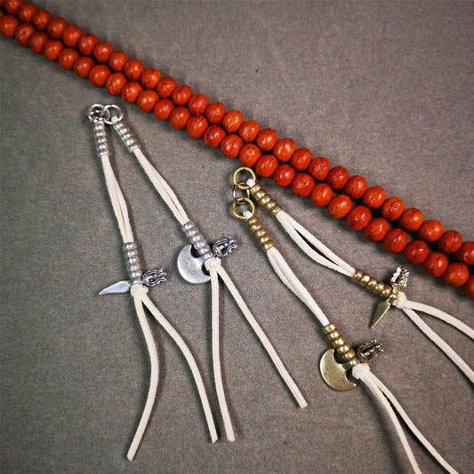 5mm Brass Prayer Bead Counters - Tibetan Buddhist art, front view