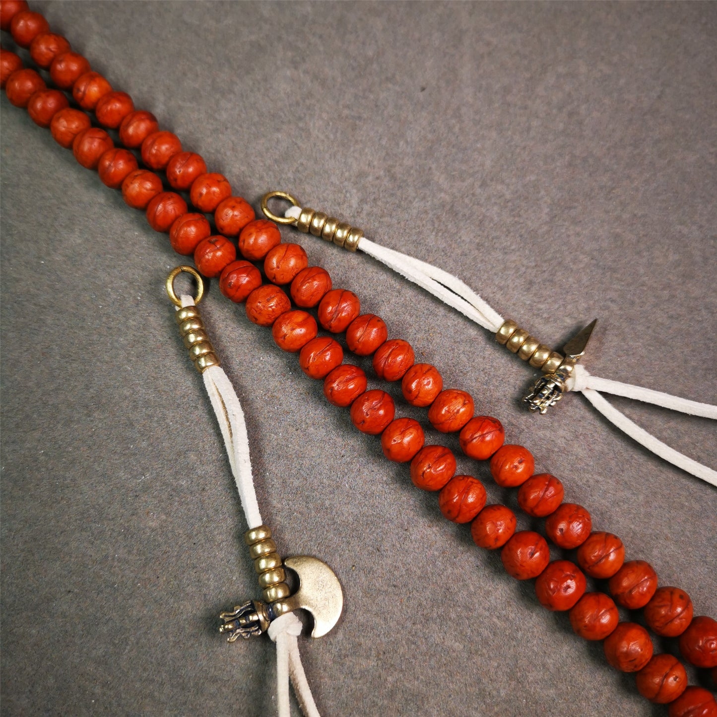 5mm Brass Prayer Bead Counters with Kartika and Kila Pendant