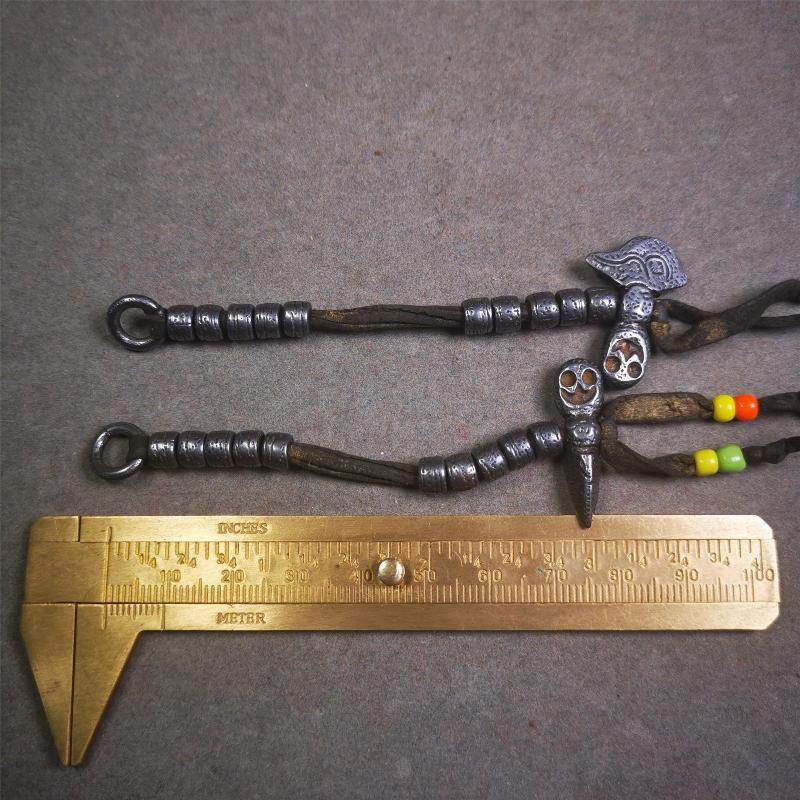 6mm Cold Iron Prayer Bead Counters - Tibetan Buddhist art, size reference