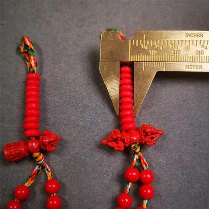 6mm Red Cinnabar Prayer Bead Counters - Tibetan Buddhist art, view 6
