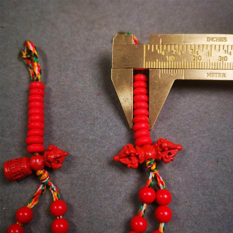 6mm Red Cinnabar Prayer Bead Counters - Tibetan Buddhist art, view 6