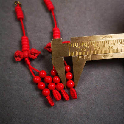 6mm Red Cinnabar Prayer Bead Counters - Tibetan Buddhist art, view 8
