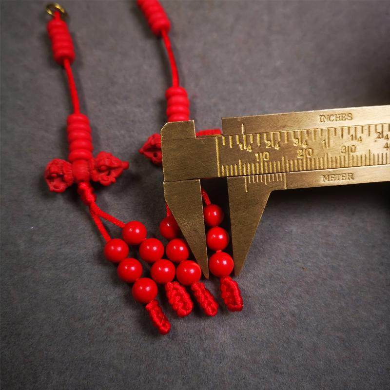 6mm Red Cinnabar Prayer Bead Counters - Tibetan Buddhist art, view 8