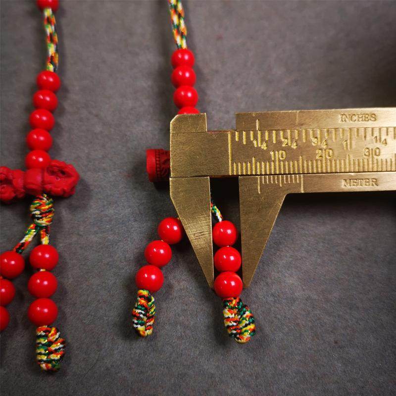 6mm Red Cinnabar Prayer Bead Counters - Tibetan Buddhist art, view 9
