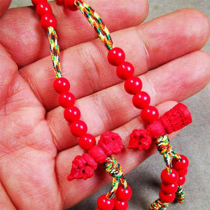 6mm Red Cinnabar Prayer Bead Counters - Tibetan Buddhist art, view 4