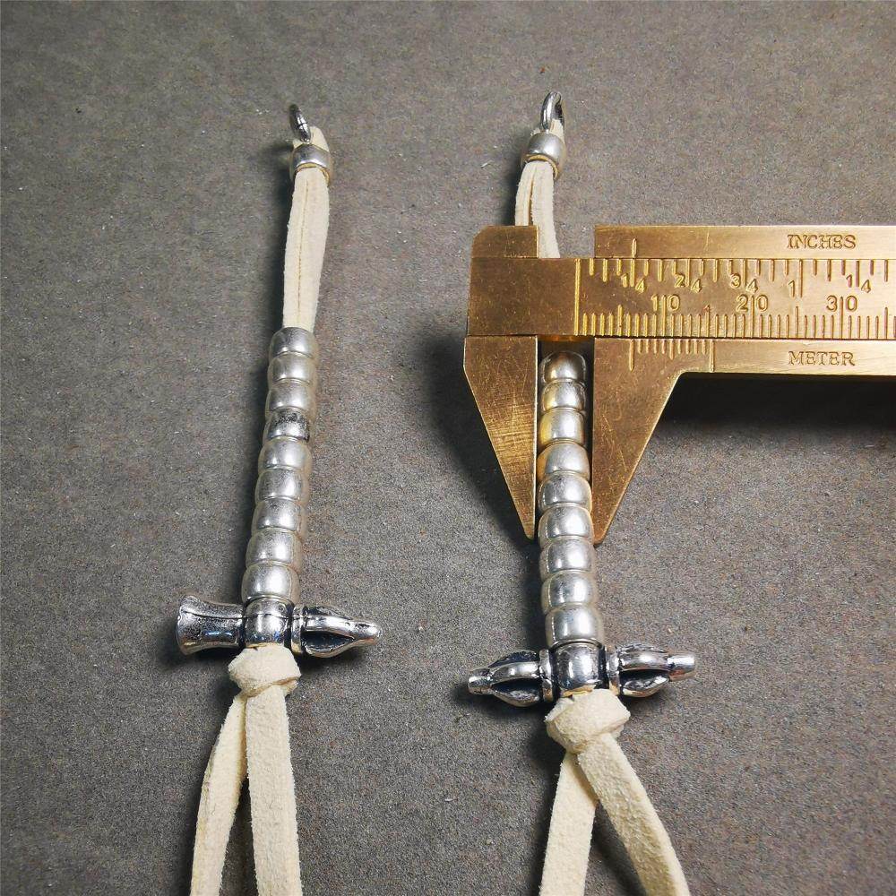 7mm Brass Prayer Bead Counters with Vajra and Bell Pendant - Tibetan Buddhist vajra, view 14