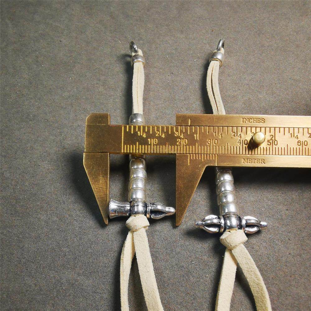 7mm Brass Prayer Bead Counters with Vajra and Bell Pendant - Tibetan Buddhist vajra, view 15