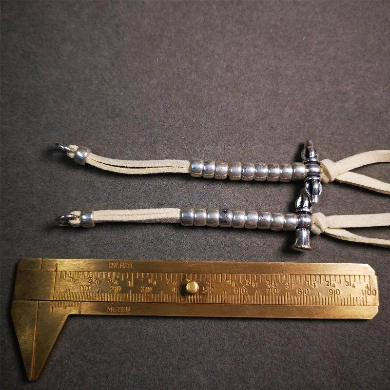 7mm Brass Prayer Bead Counters with Vajra and Bell Pendant - Tibetan Buddhist vajra, view 17