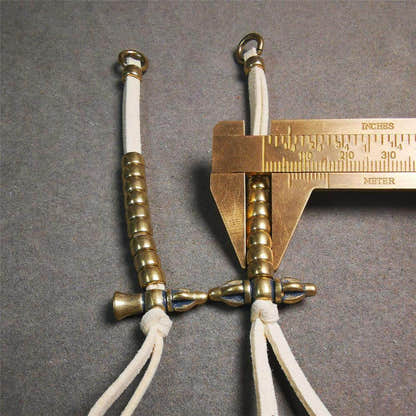 7mm Brass Prayer Bead Counters with Vajra and Bell Pendant - Tibetan Buddhist vajra, view 6