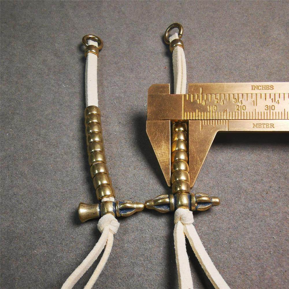 7mm Brass Prayer Bead Counters with Vajra and Bell Pendant - Tibetan Buddhist vajra, view 6