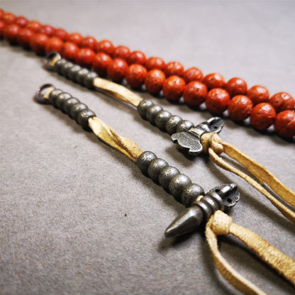 7mm Cold Iron Prayer Bead Counters with Kartika and Kila Pendant