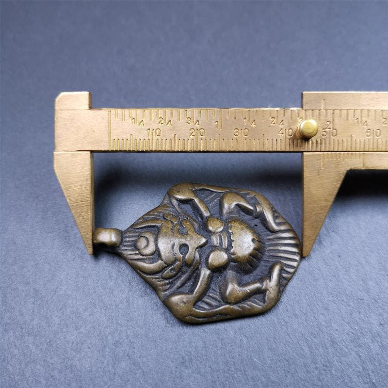 Garuda Amulet - 1.9" - Tibetan Buddhist amulet, size reference