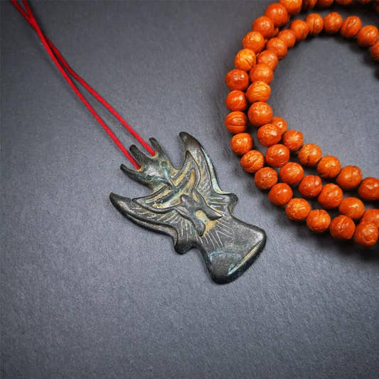 Garuda Amulet - 2.28" - Tibetan Buddhist amulet, front view