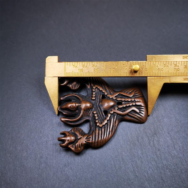 Garuda Amulet - 2.24" - Tibetan Buddhist amulet, size reference