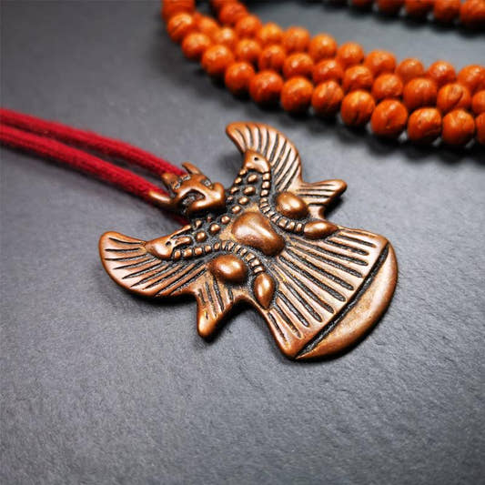 Garuda Amulet - 2.05" - Tibetan Buddhist amulet, front view