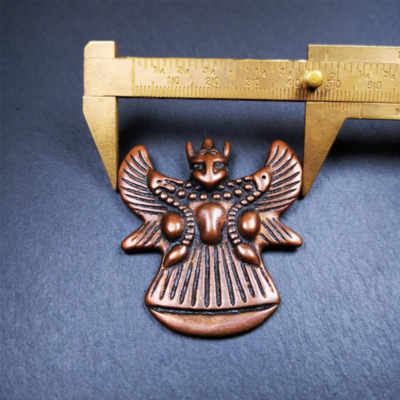 Garuda Amulet - 2.05" - Tibetan Buddhist amulet, size reference