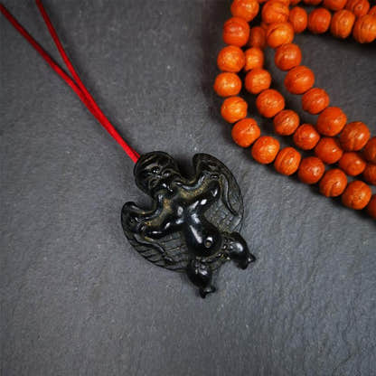Garuda Amulet - 1.65" - Tibetan Buddhist amulet, front view