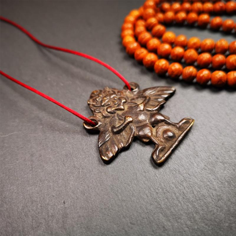 Garuda Amulet - 1.9" - 100 Years Old - Tibetan Buddhist amulet, view 4