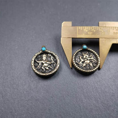 Garuda / Vajrapani Amulet - 0.87" - Tibetan Buddhist amulet, view 9