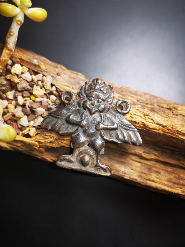 Garuda Amulet - 1.9" - 100 Years Old - Tibetan Buddhist amulet, view 9