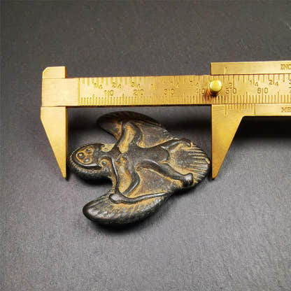 Garuda Amulet - 1.93" - Tibetan Buddhist amulet, size reference