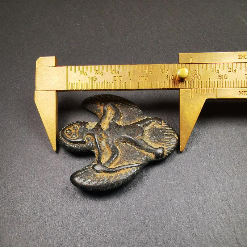 Garuda Amulet - 1.93" - Tibetan Buddhist amulet, size reference