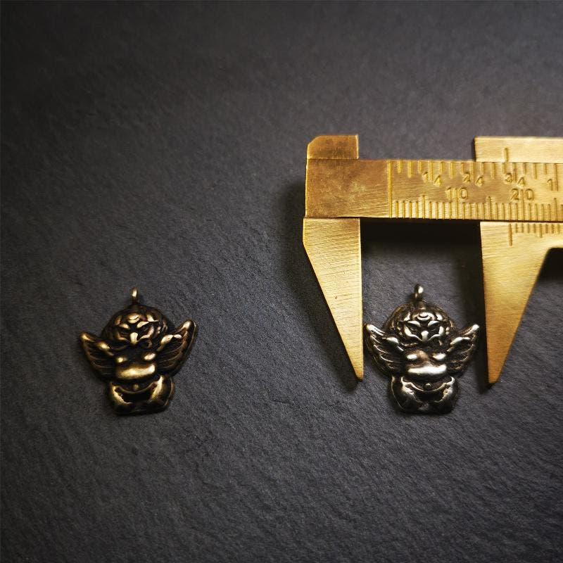 Garuda Amulet Pendant- 0.8" - Tibetan Buddhist amulet, view 8