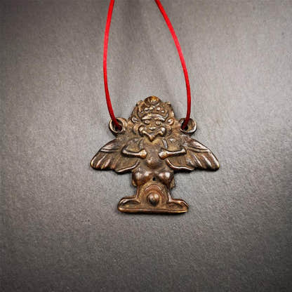 Garuda Amulet - 1.9" - 100 Years Old - Tibetan Buddhist amulet, view 7