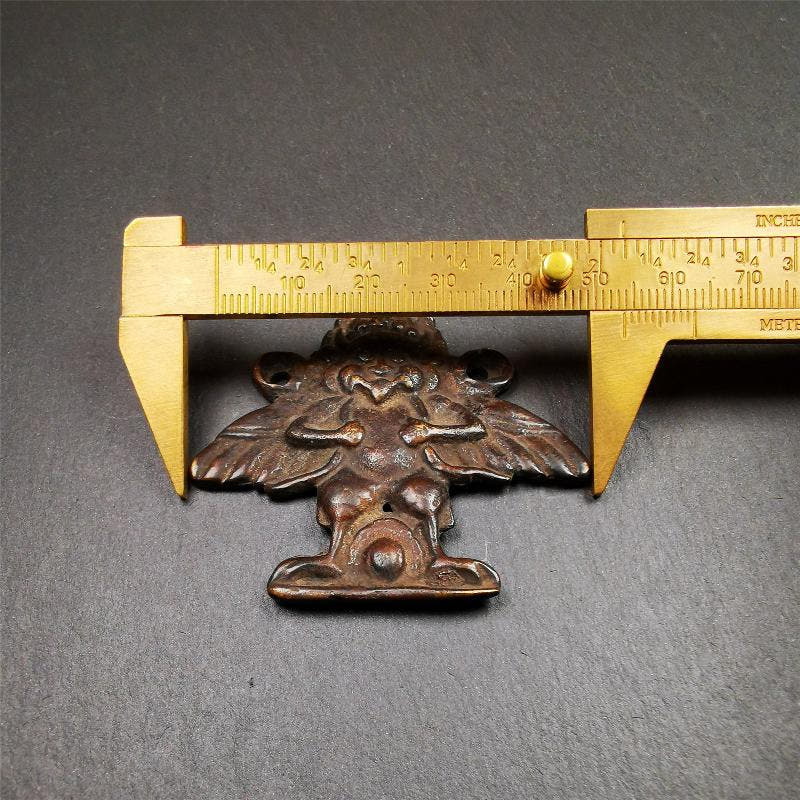 Garuda Amulet - 1.9" - 100 Years Old - Tibetan Buddhist amulet, size reference