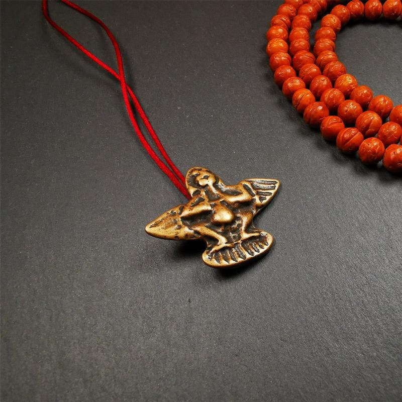 Garuda Amulet - 1.65" - Tibetan Buddhist amulet, front view