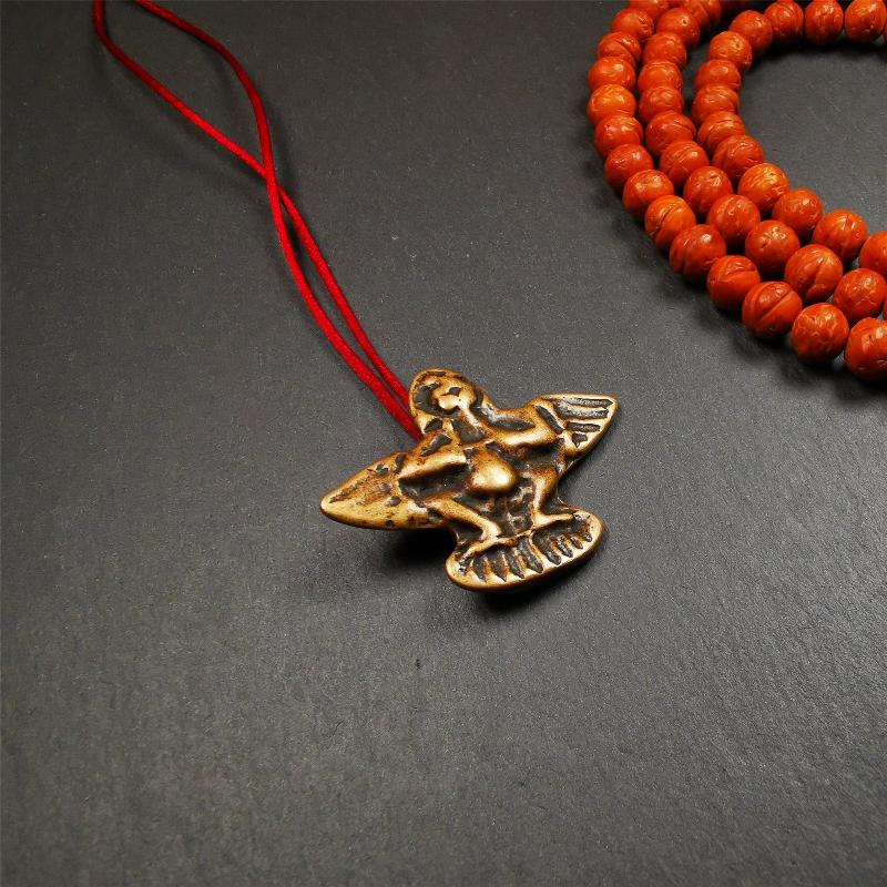Garuda Amulet - 1.65" - Tibetan Buddhist amulet, front view