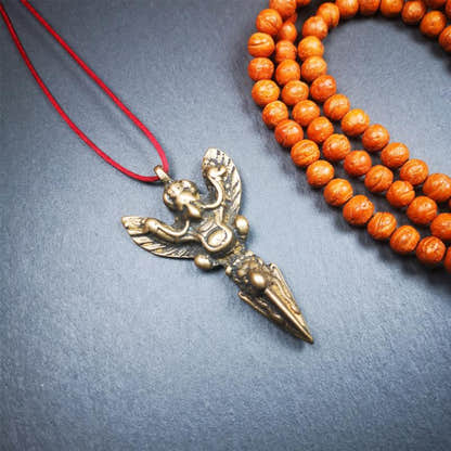 Garuda Phurba - 2.56" - Tibetan Buddhist garuda amulet, front view