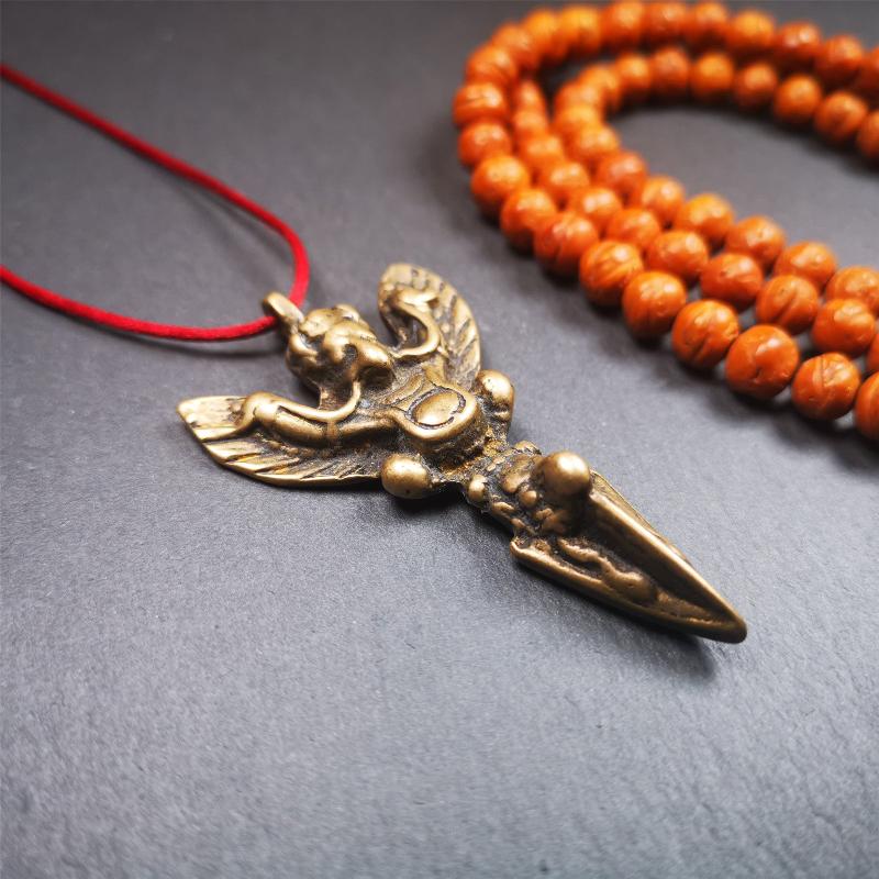 Garuda Phurba - 2.56" - Tibetan Buddhist garuda amulet, view 4