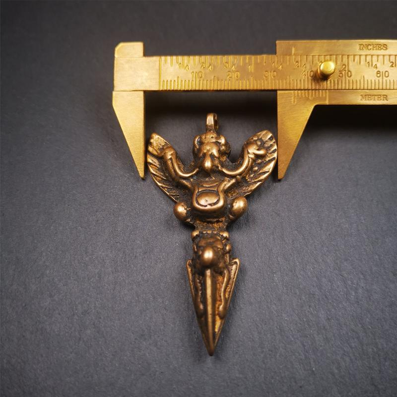 Garuda Phurba - 2.56" - Tibetan Buddhist garuda amulet, size reference