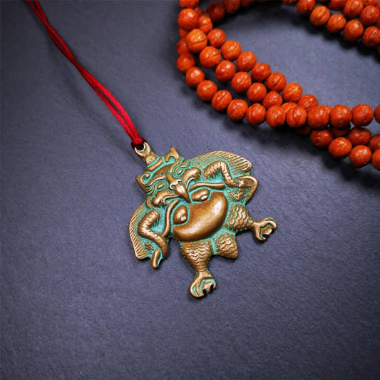 Garuda Amulet - 2.28" - Tibetan Buddhist amulet, front view