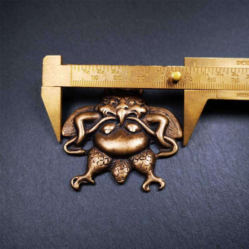 Garuda Amulet - 2.16" - Tibetan Buddhist amulet, size reference